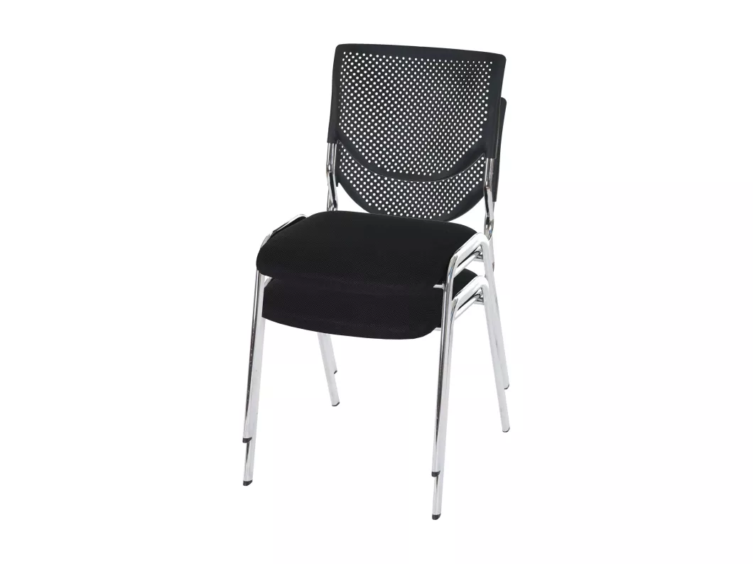 Kauf Unique Besucherstuhl H401 Stapelbar (2er-Set), Sitz schwarz, Füße chrom