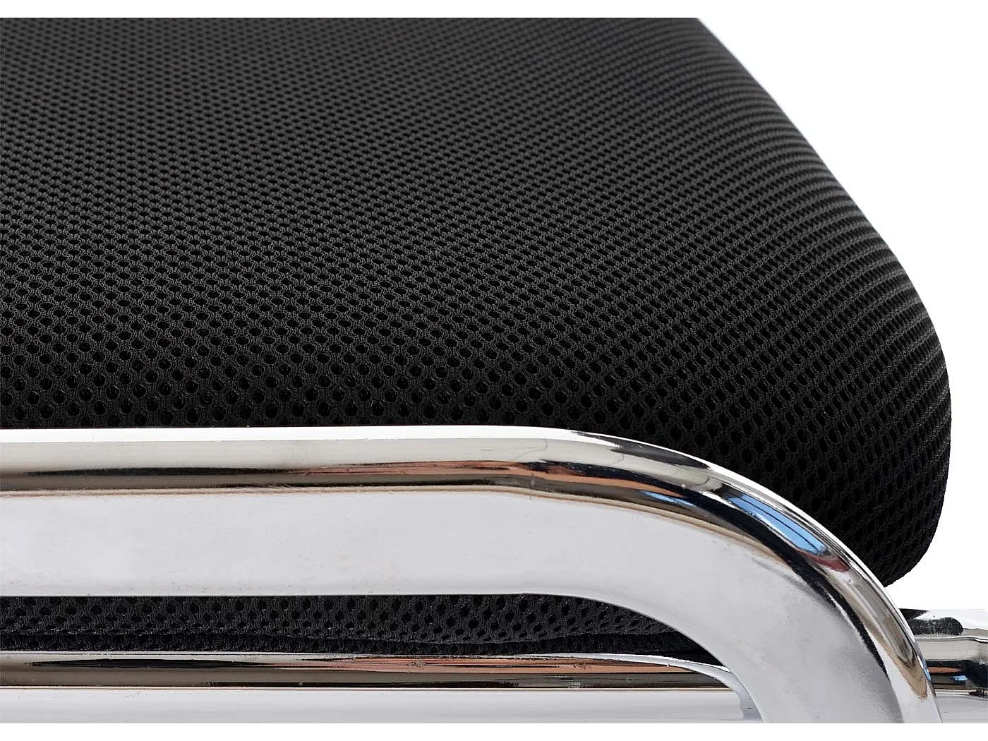 Besucherstuhl H401 Stapelbar, Sitz schwarz, Füße chrom