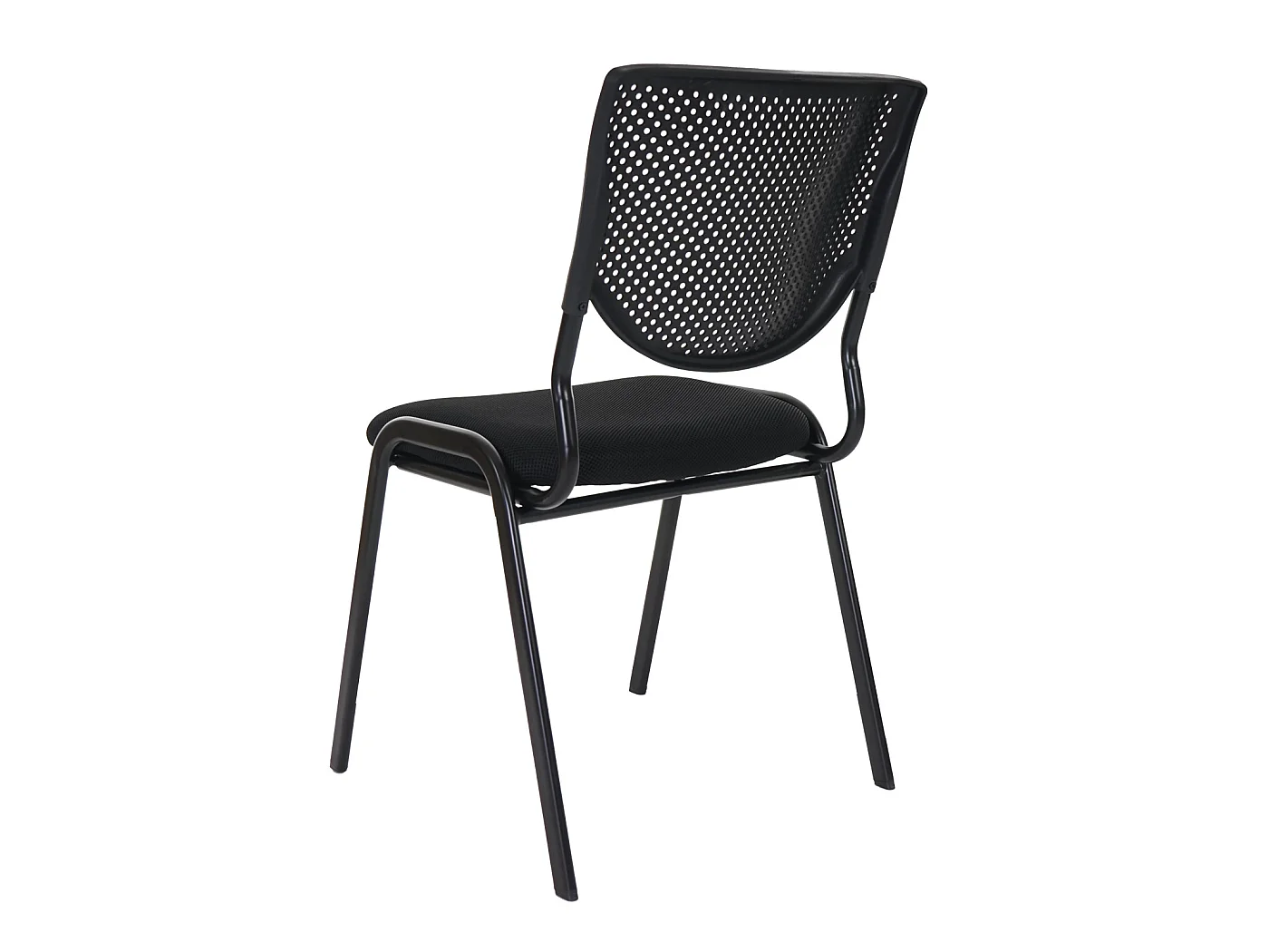 Besucherstuhl H401 Stapelbar (2er-Set), Sitz schwarz, Füße schwarz