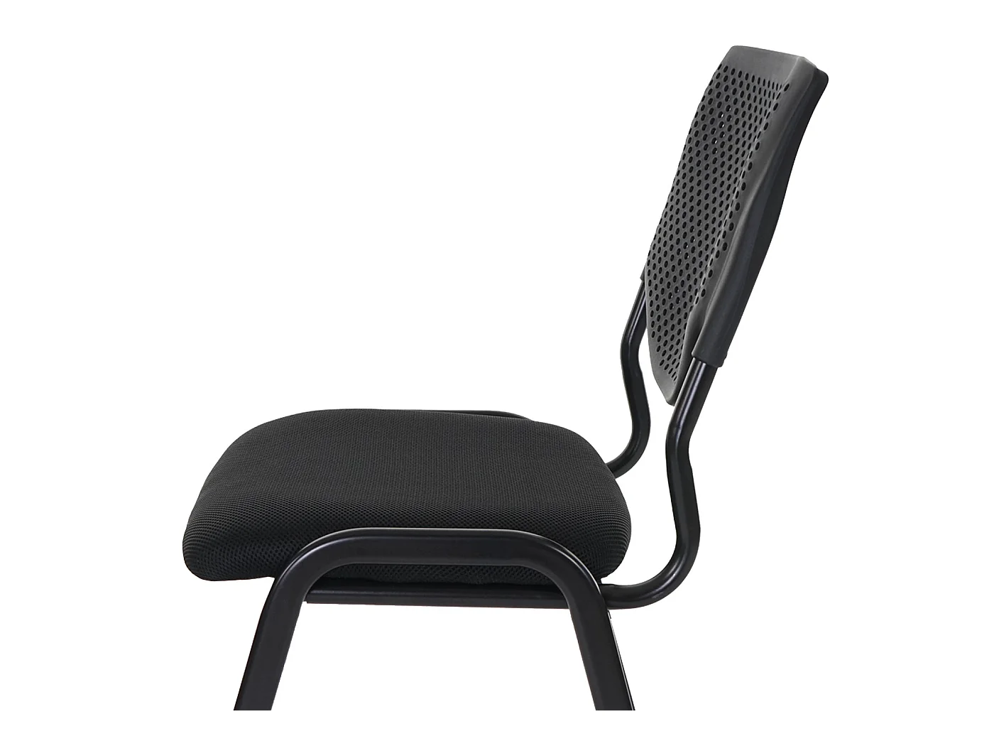 Besucherstuhl H401 Stapelbar (2er-Set), Sitz schwarz, Füße schwarz