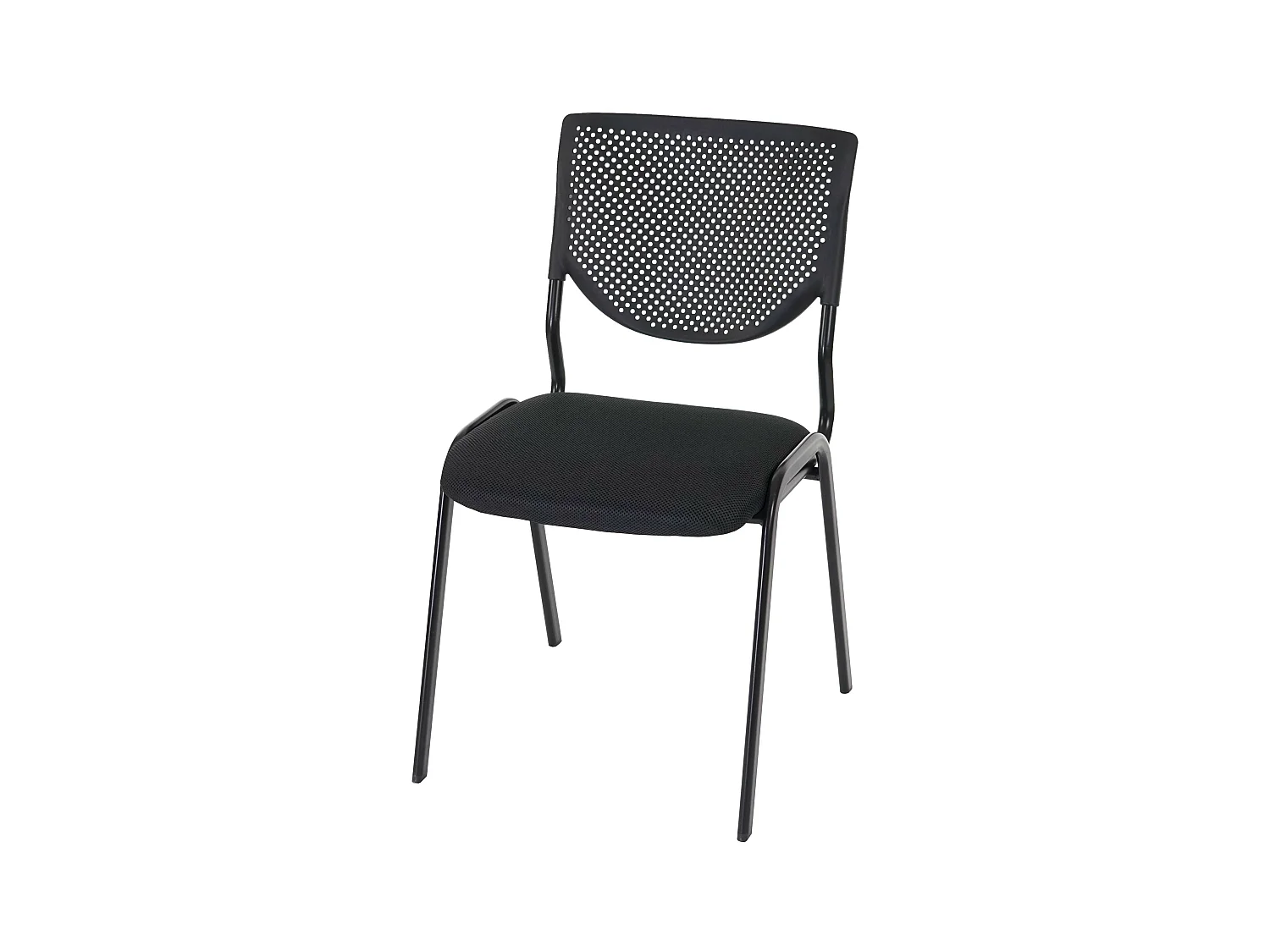 Besucherstuhl H401 Stapelbar (2er-Set), Sitz schwarz, Füße schwarz