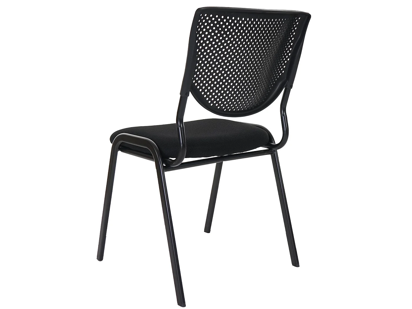 Bezoekersstoel H401 stapelbaar (set van 2),  zitting zwart, poten zwart