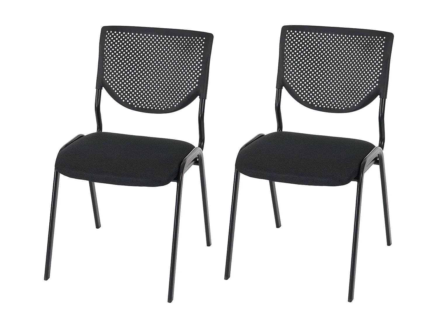 H401 Visitor Chair, Stackable (set of 2),  black seat, black legs