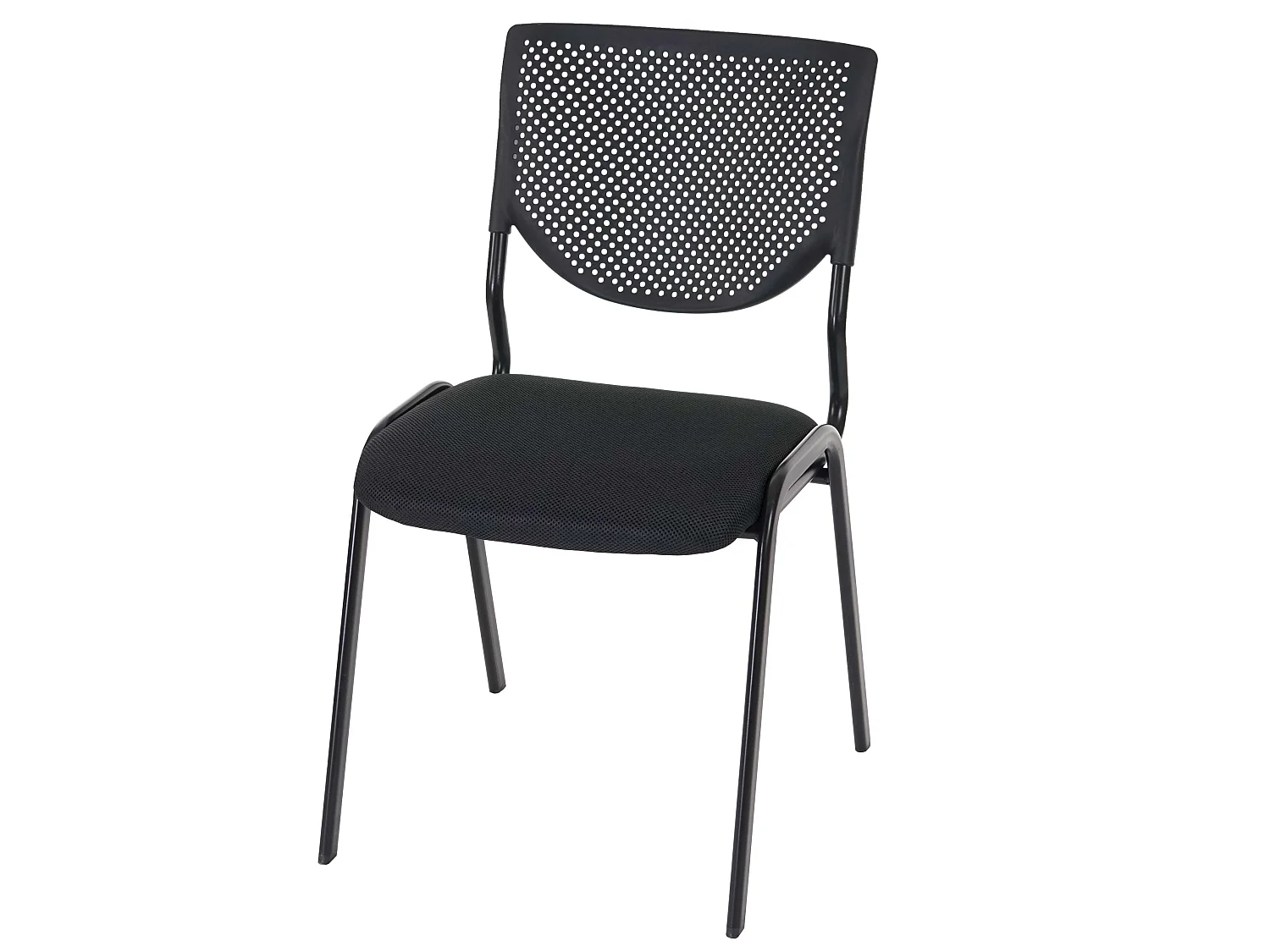 H401 Visitor Chair, Stackable (set of 2),  black seat, black legs