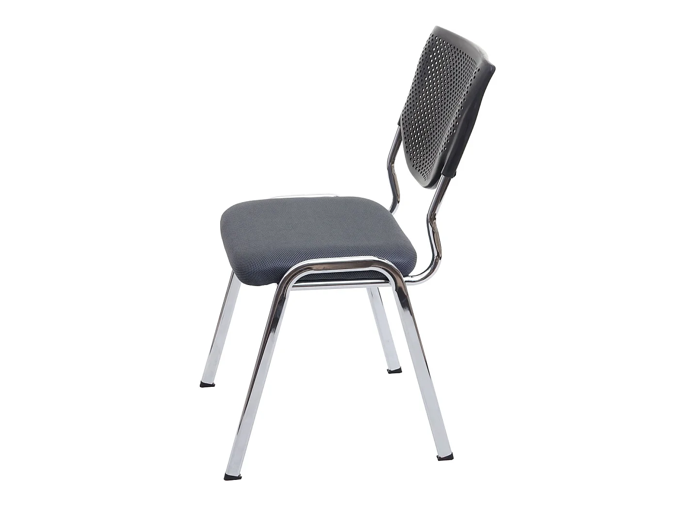 Cadeira para visitantes H401 Empilhável (conjunto de 2),  assento cinzento escuro, pés cromados