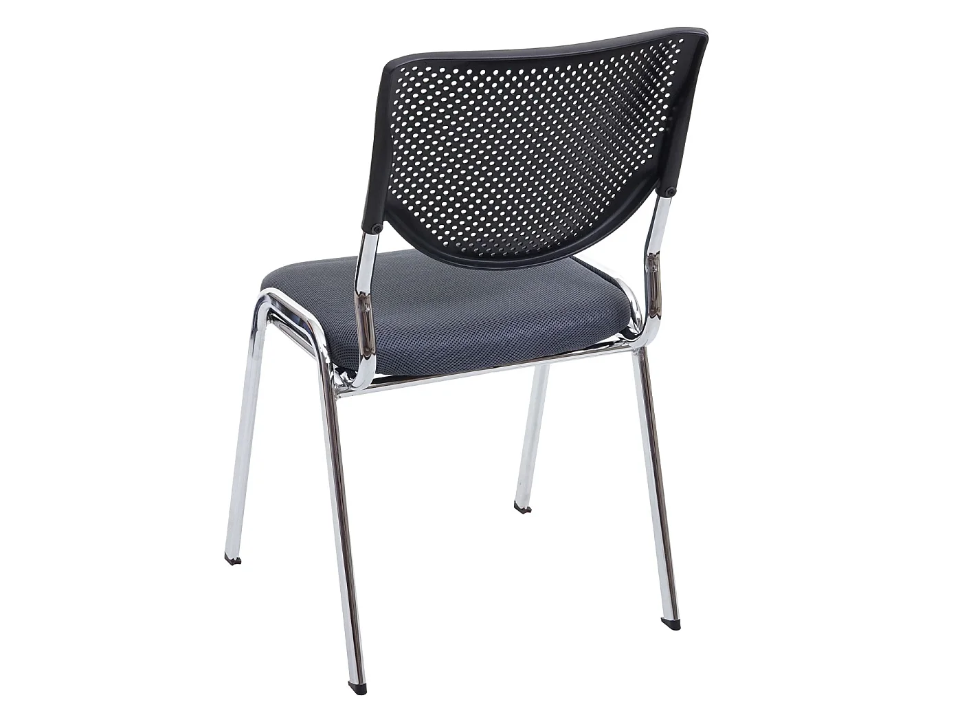 Cadeira para visitantes H401 Empilhável (conjunto de 2),  assento cinzento escuro, pés cromados