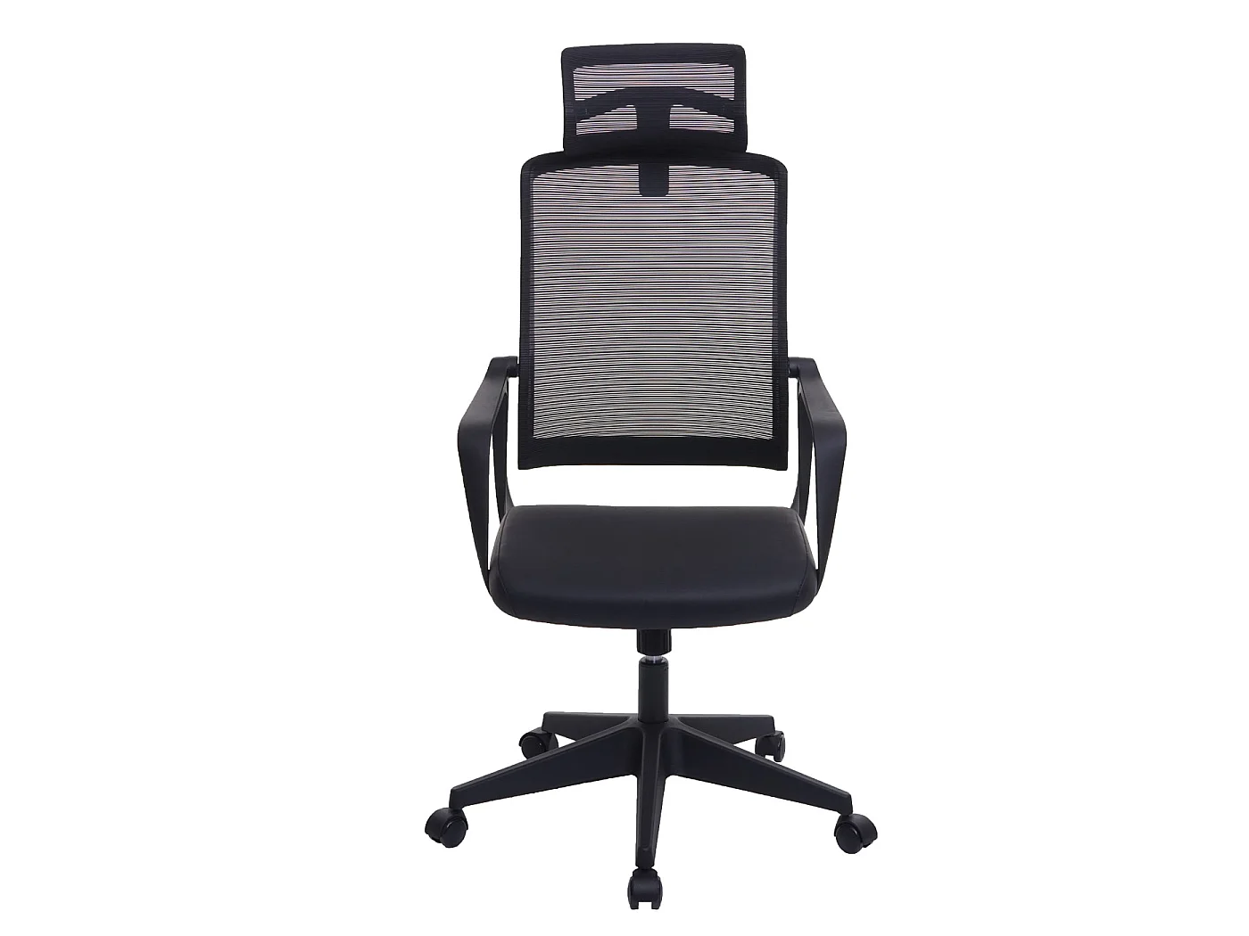 Poltrona sedia ufficio regolabile MCW-J52 ergonomica design moderno ecopelle tessuto nero