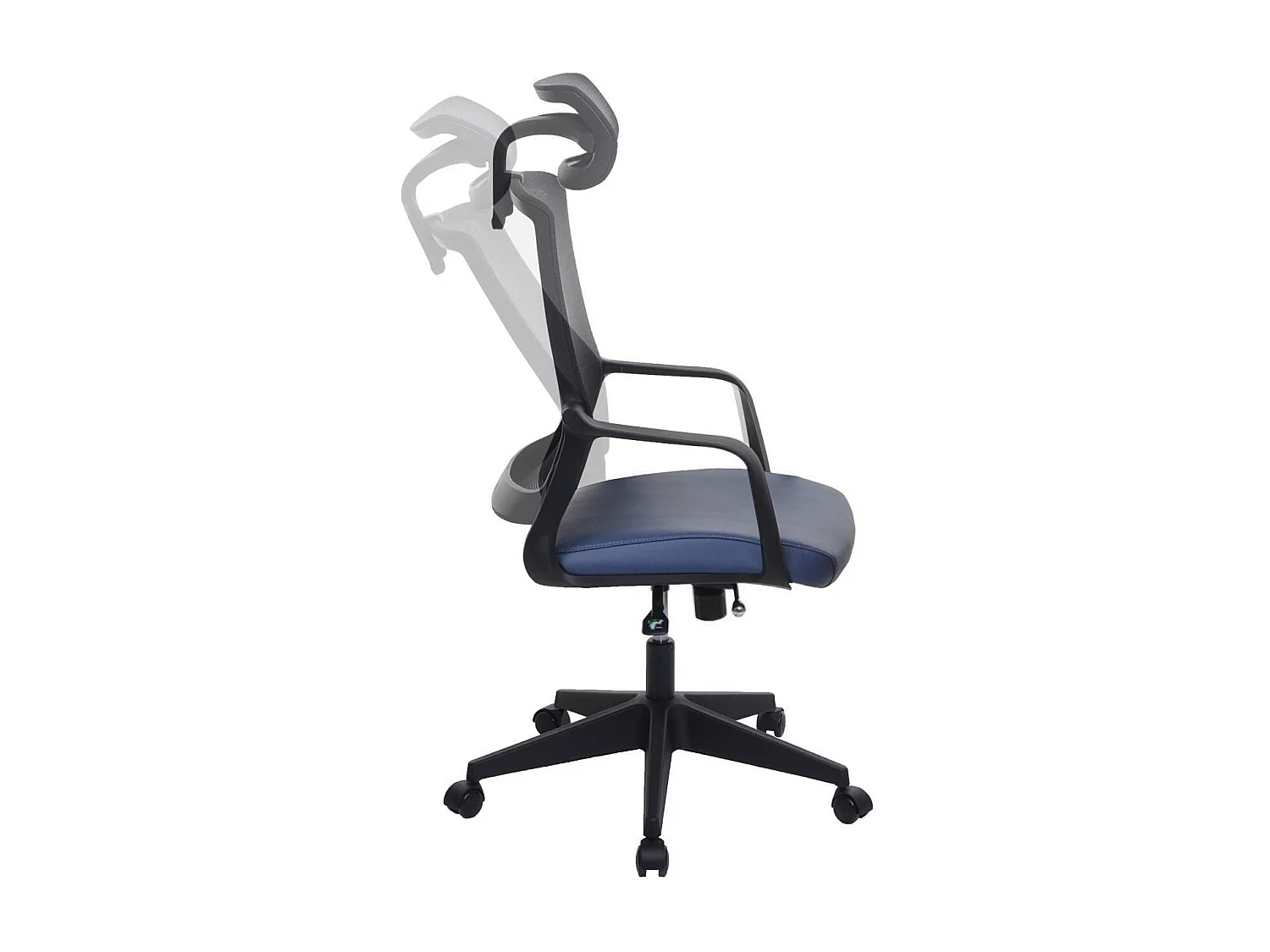 Krzesło biurowe MCW-J52,  Niebiesko-szary