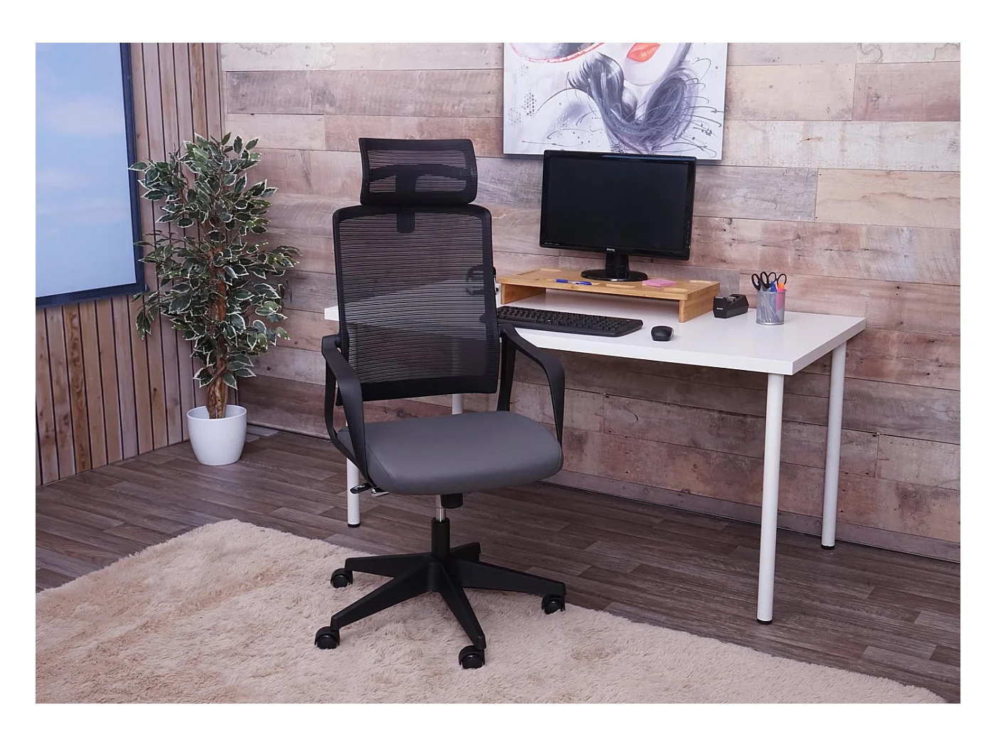 Chaise de bureau MCW-J52,  gris