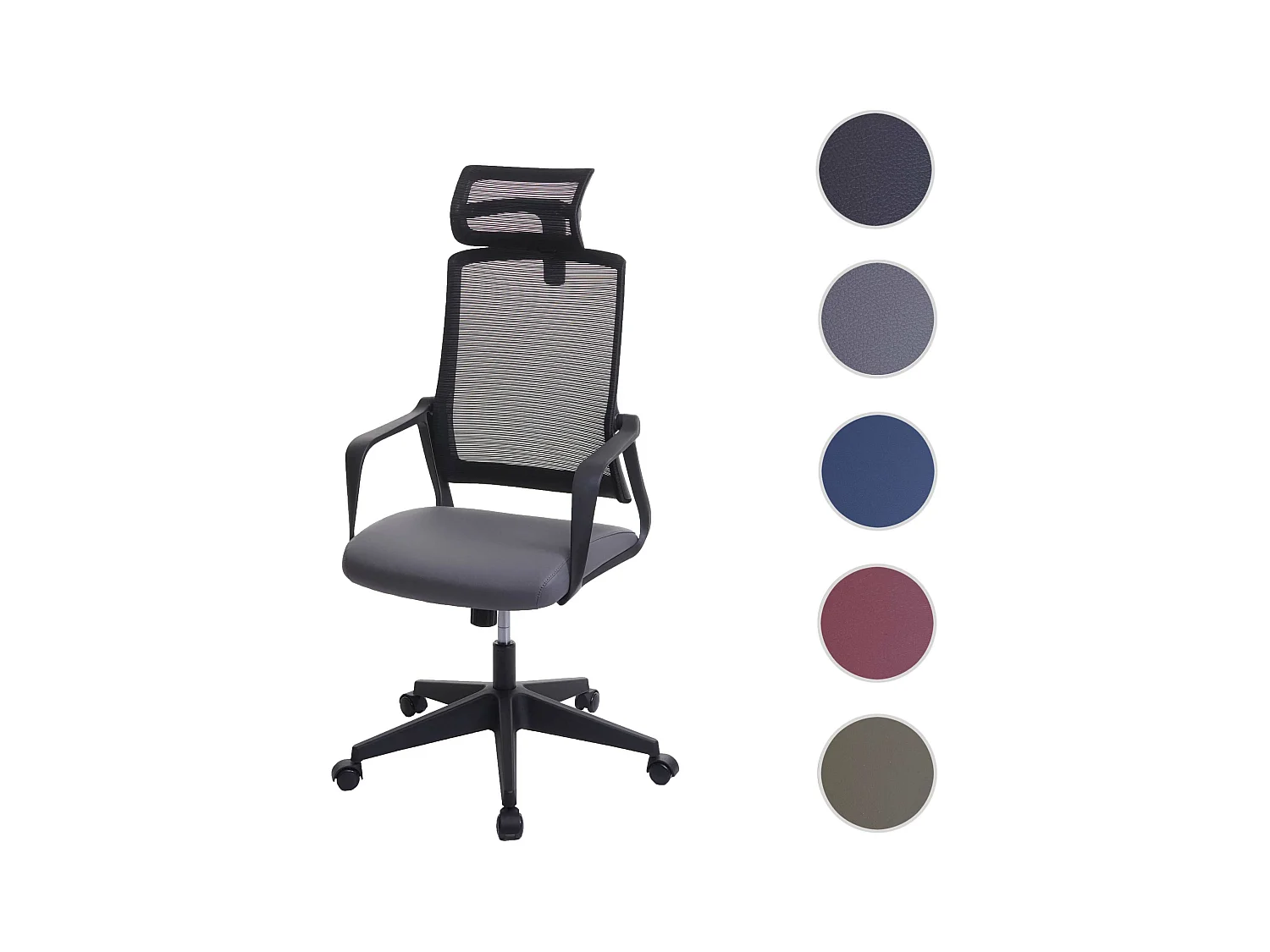 Chaise de bureau MCW-J52,  gris