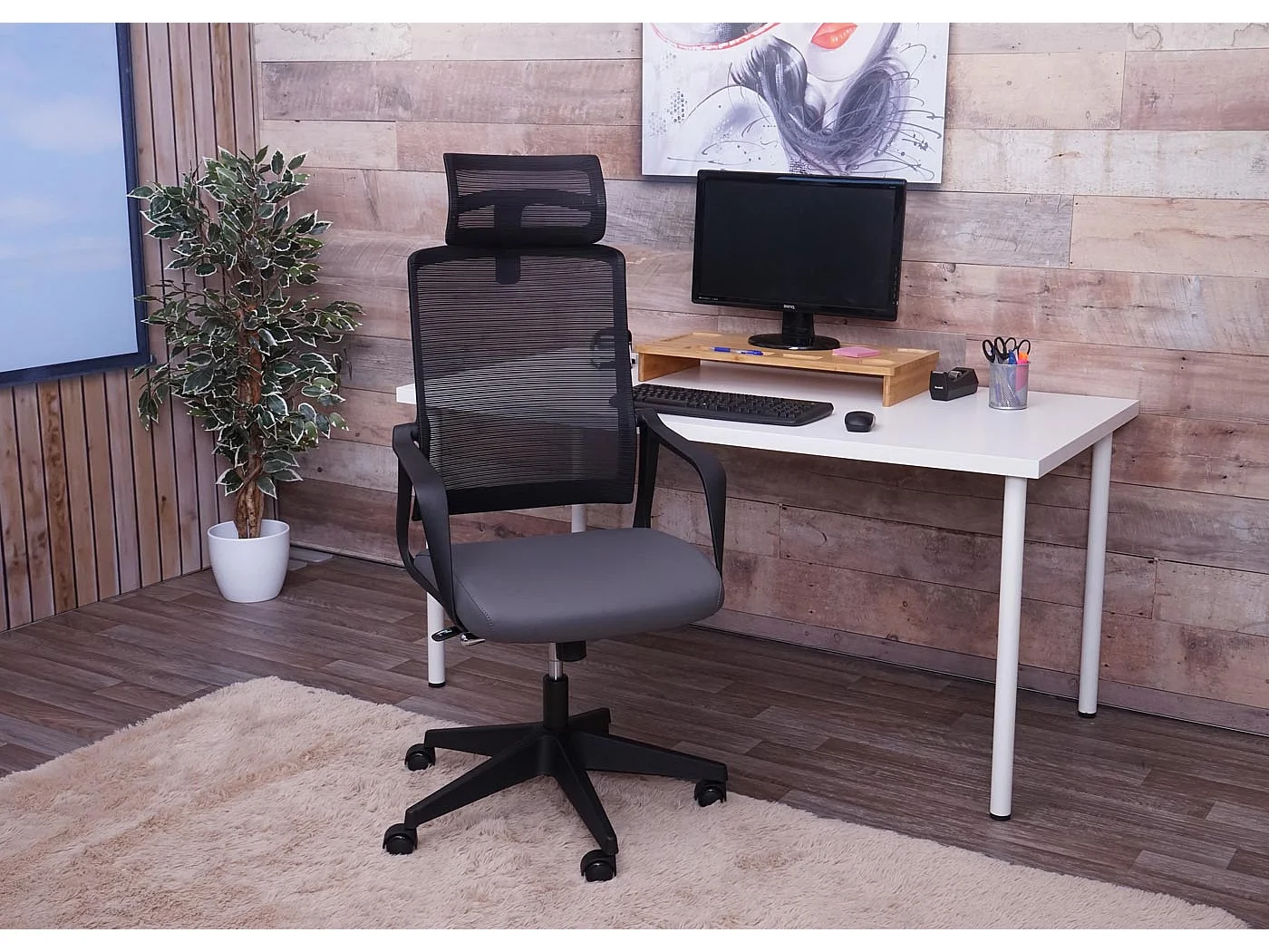 Chaise de bureau MCW-J52,  gris