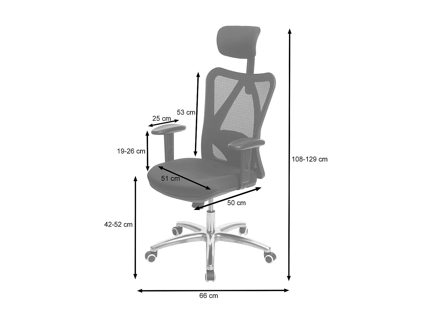SIHOO poltrona ufficio ergonomica regolabile supporto lombare 150kg tessuto senza poggiapiedi nero