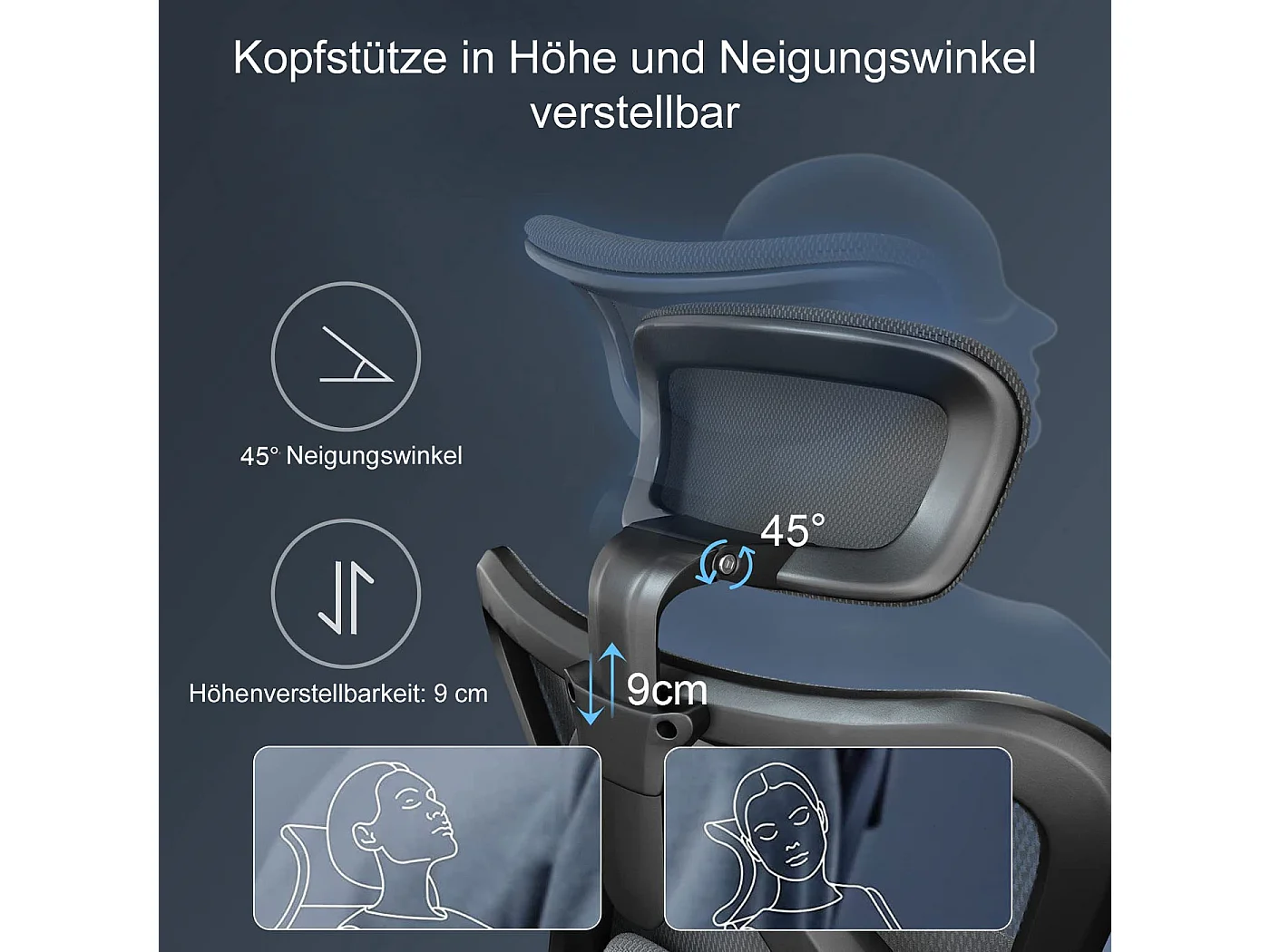 SIHOO poltrona ufficio ergonomica regolabile supporto lombare 150kg tessuto senza poggiapiedi nero