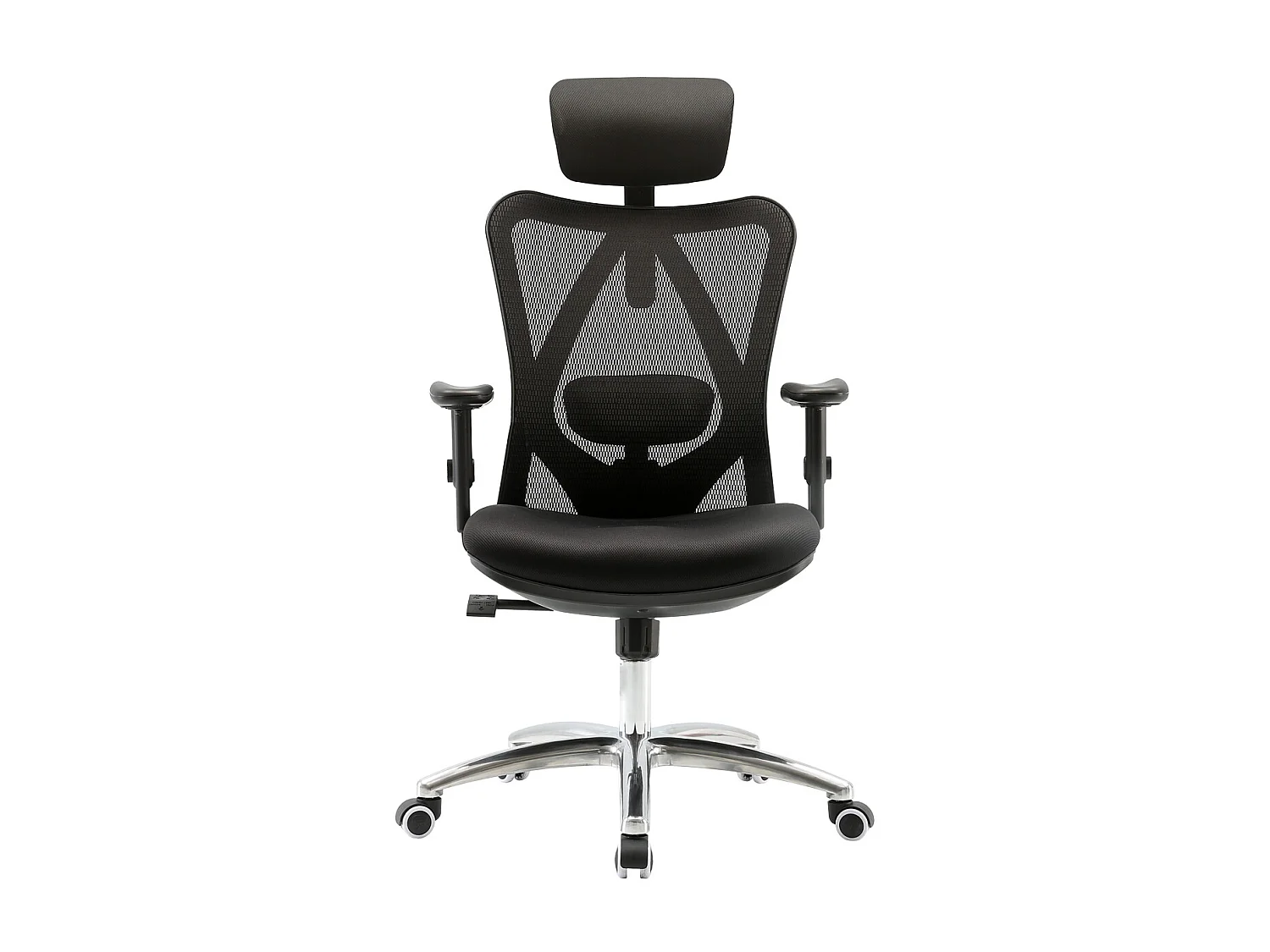 SIHOO poltrona ufficio ergonomica regolabile supporto lombare 150kg tessuto senza poggiapiedi nero