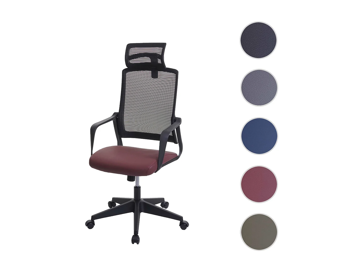 Chaise de bureau MCW-J52,  bordeaux