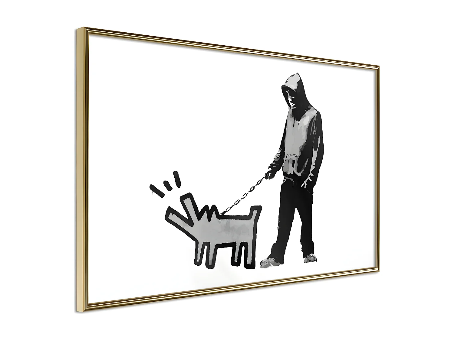 Affiche Murale Encadrée "Banksy Choose Your Weapon" 60 x 40 cm Or