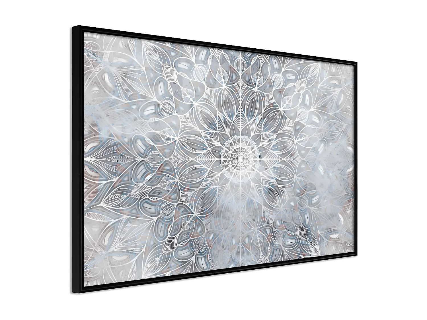 Affiche Murale Encadrée "Winter Mandala" 60 x 40 cm Noir