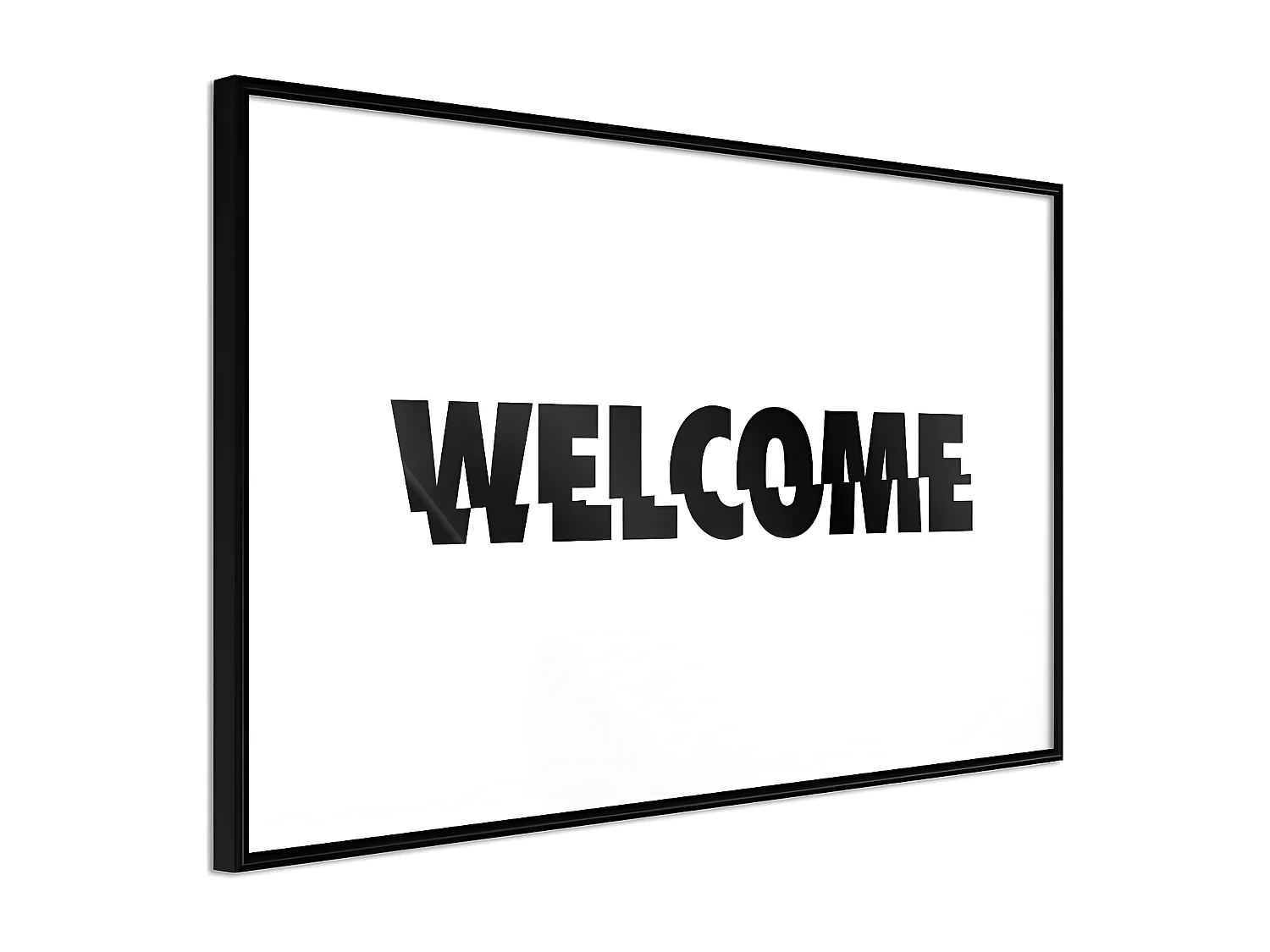 Affiche Murale Encadrée "Welcome" 45 x 30 cm Noir