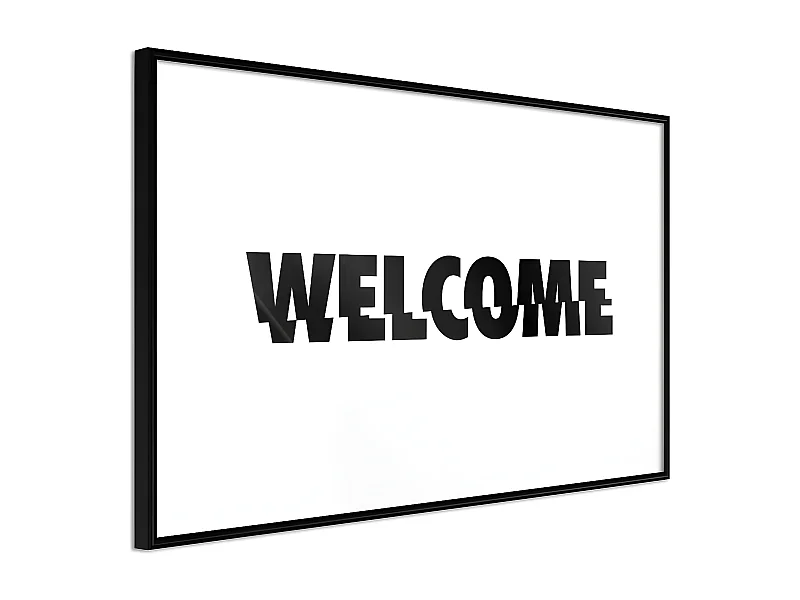 Affiche Murale Encadrée "Welcome" 45 x 30 cm Noir