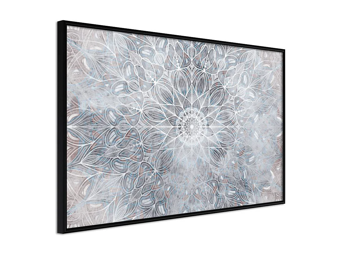 Affiche Murale Encadrée "Winter Mandala" 90 x 60 cm Noir
