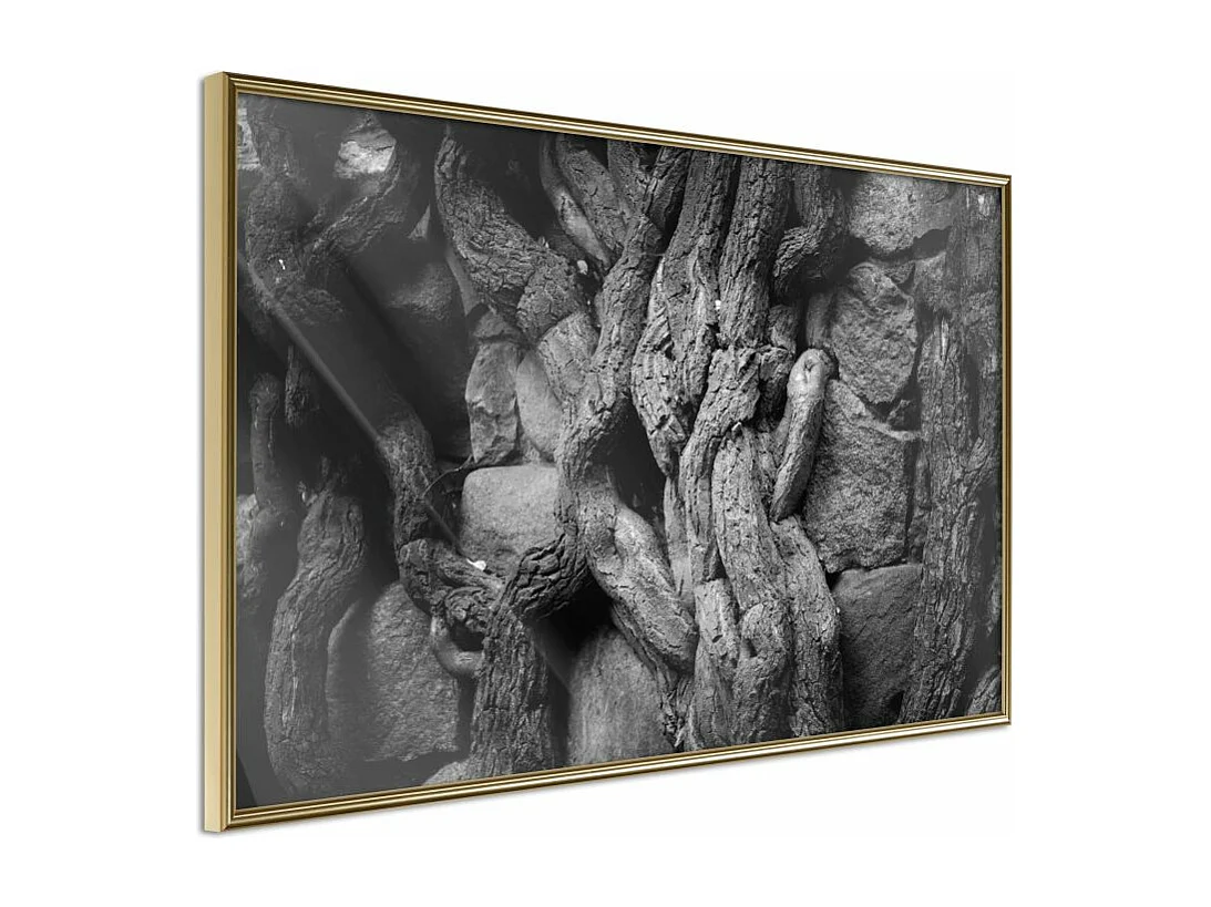 Affiche Murale Encadrée "Strong Roots" 45 x 30 cm Or