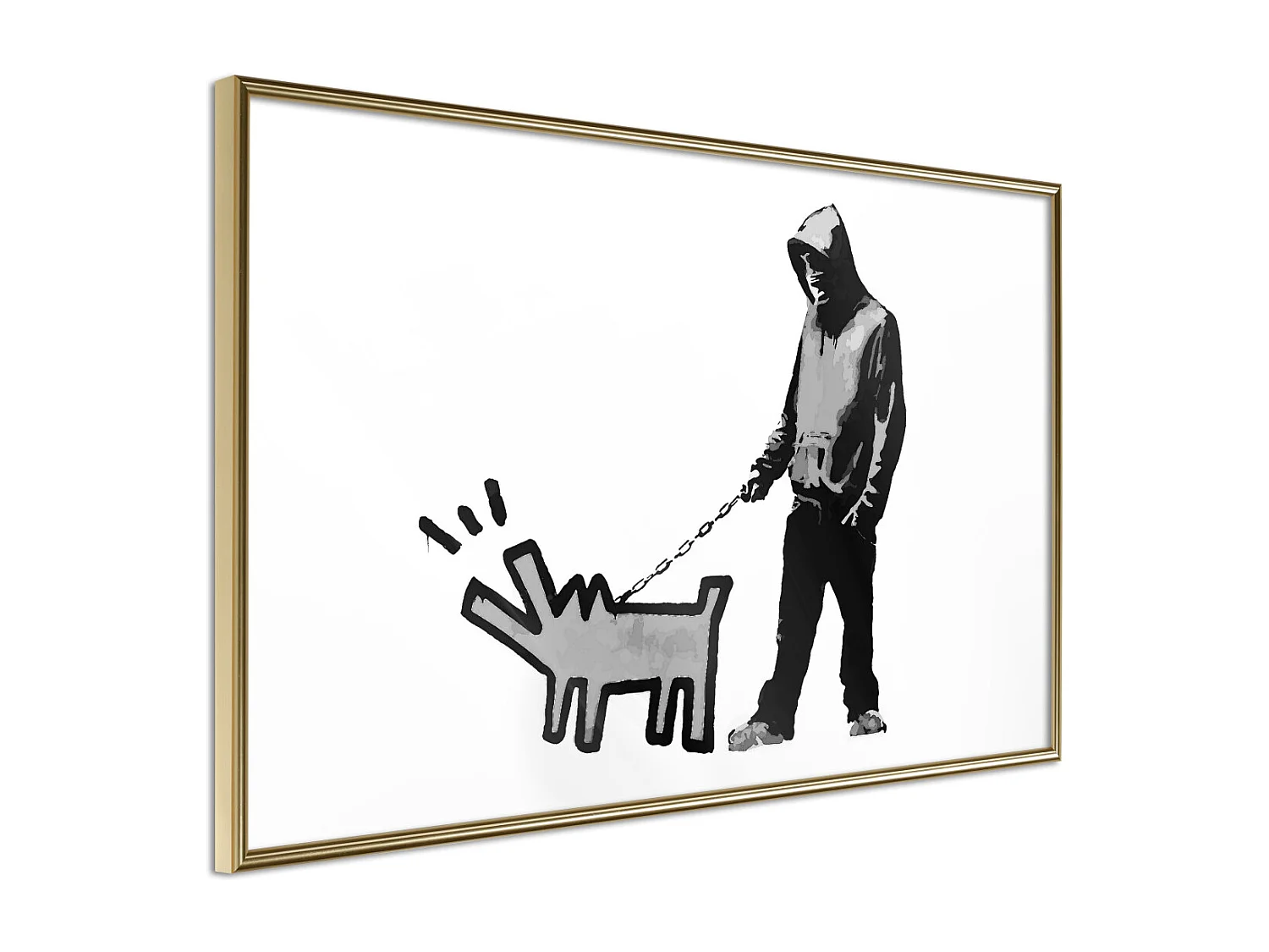 Affiche Murale Encadrée "Banksy Choose Your Weapon" 30 x 20 cm Or
