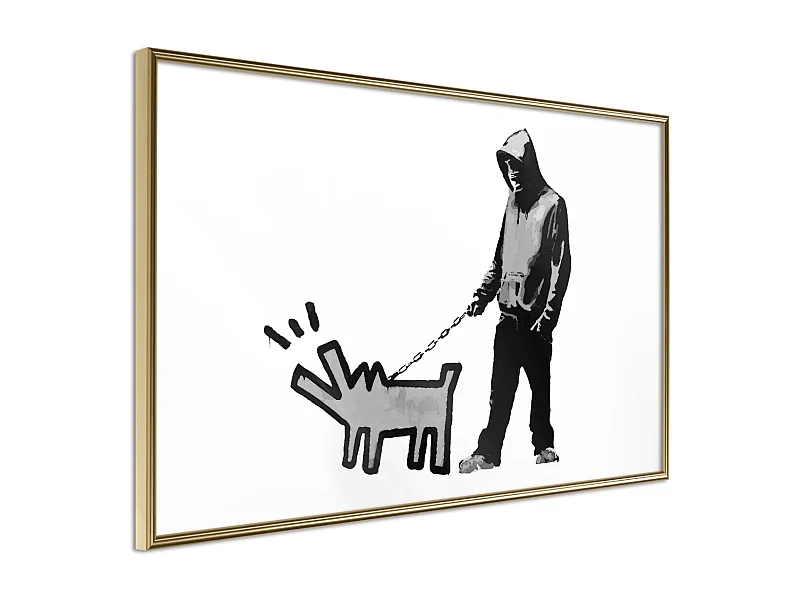 Affiche Murale Encadrée "Banksy Choose Your Weapon" 30 x 20 cm Or