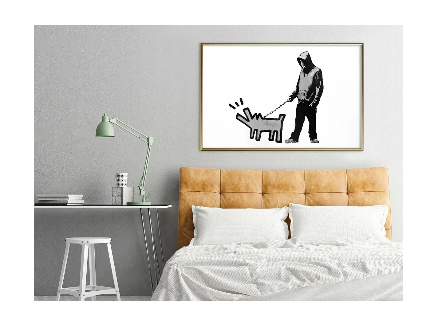 Affiche Murale Encadrée "Banksy Choose Your Weapon" 90 x 60 cm Or