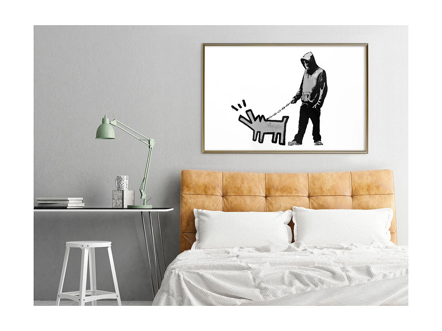 Affiche Murale Encadrée "Banksy Choose Your Weapon" 90 x 60 cm Or