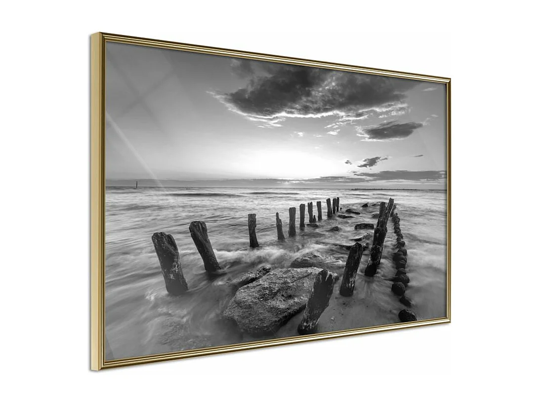 Affiche Murale Encadrée "Old Breakwater" 30 x 20 cm Or