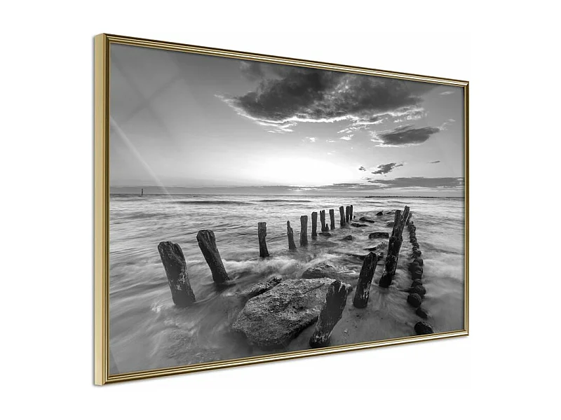 Affiche Murale Encadrée "Old Breakwater" 30 x 20 cm Or
