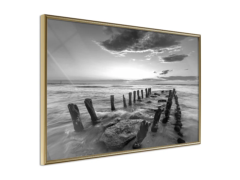 Affiche Murale Encadrée "Old Breakwater" 30 x 20 cm Or