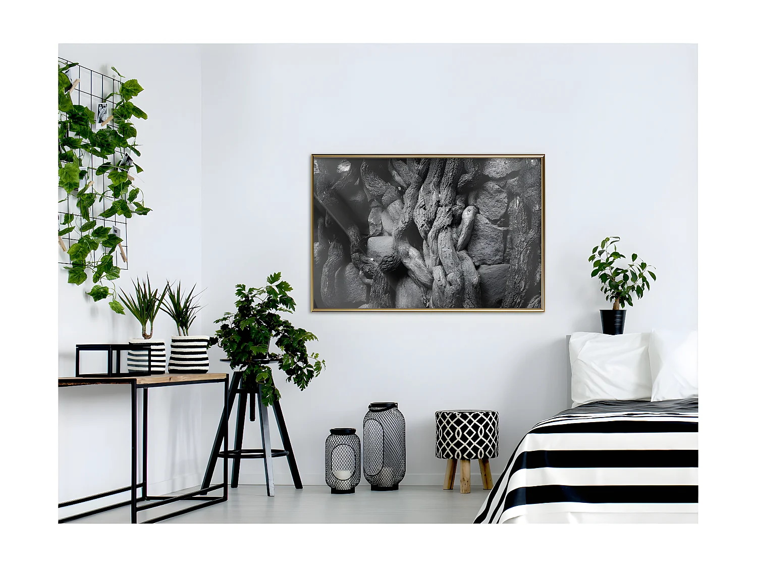 Affiche Murale Encadrée "Strong Roots" 90 x 60 cm Or