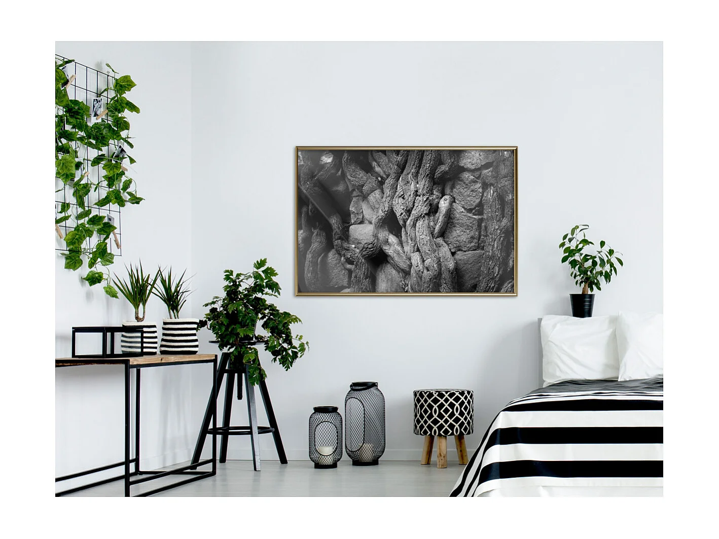 Affiche Murale Encadrée "Strong Roots" 90 x 60 cm Or