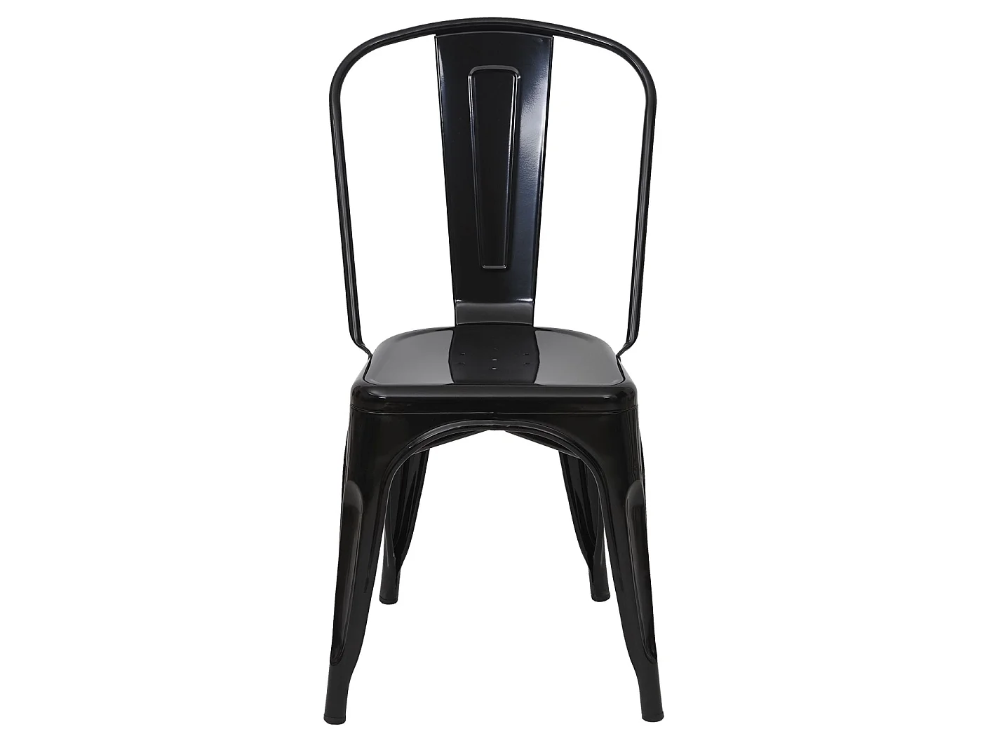 Set 2x sedie bar bistrot impilabili design industriale MCW-A73 metallo verniciato nero