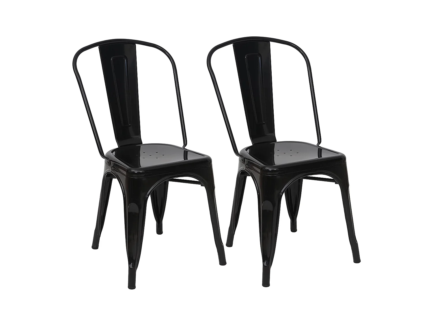 Chaise MCW-A73 Métal (lot de 2),  noir