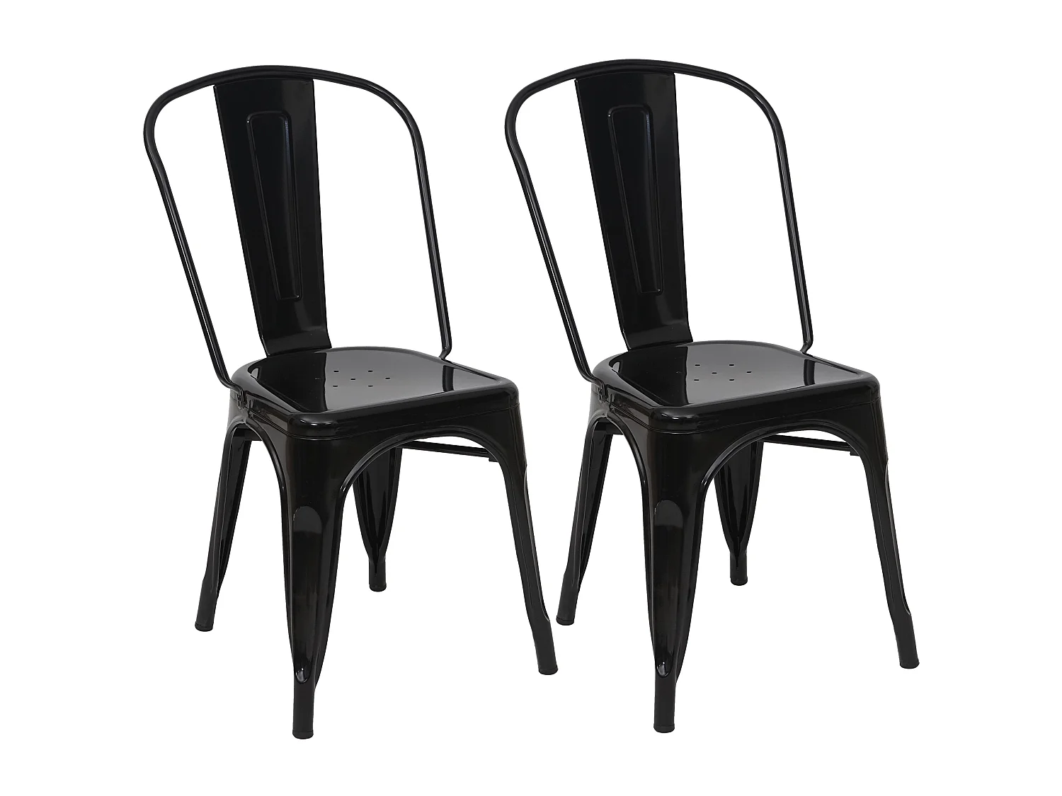 Chaise MCW-A73 Métal (lot de 2),  noir