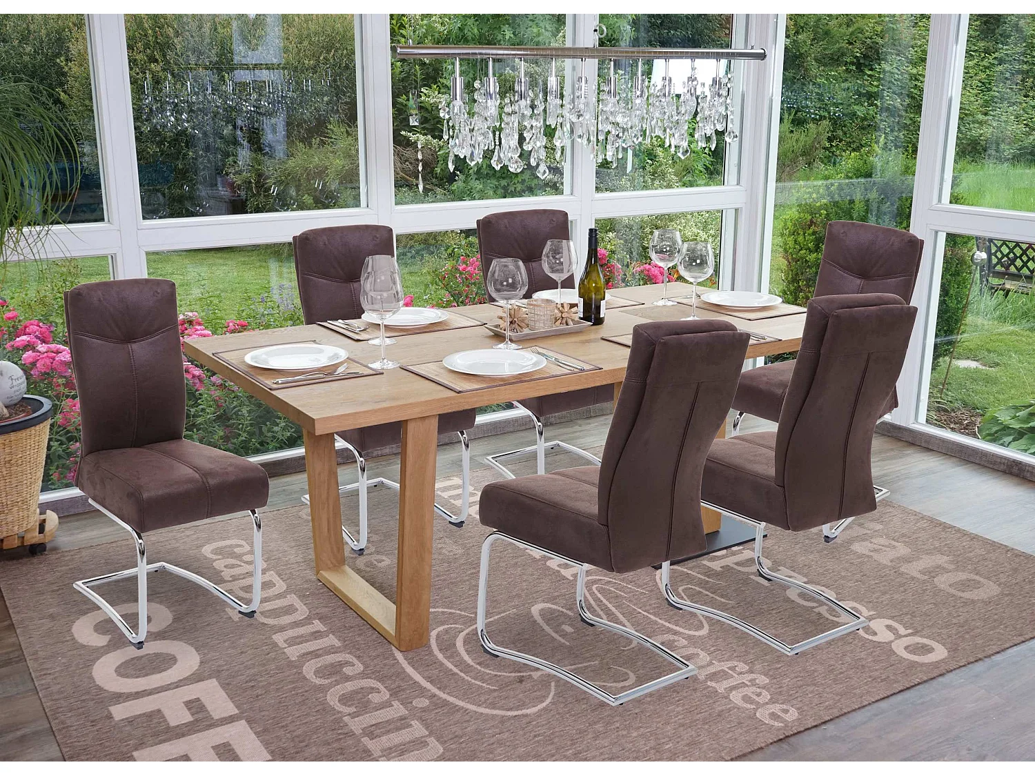 Chaise de salle à manger MCW-G56 (lot de 6),  brun