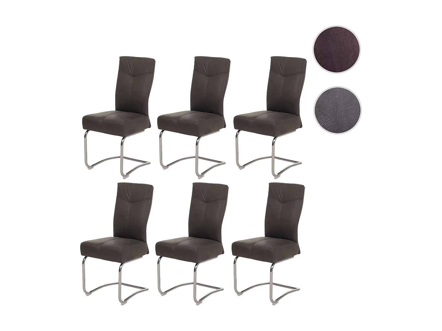 Chaise de salle à manger MCW-G56 (lot de 6),  gris