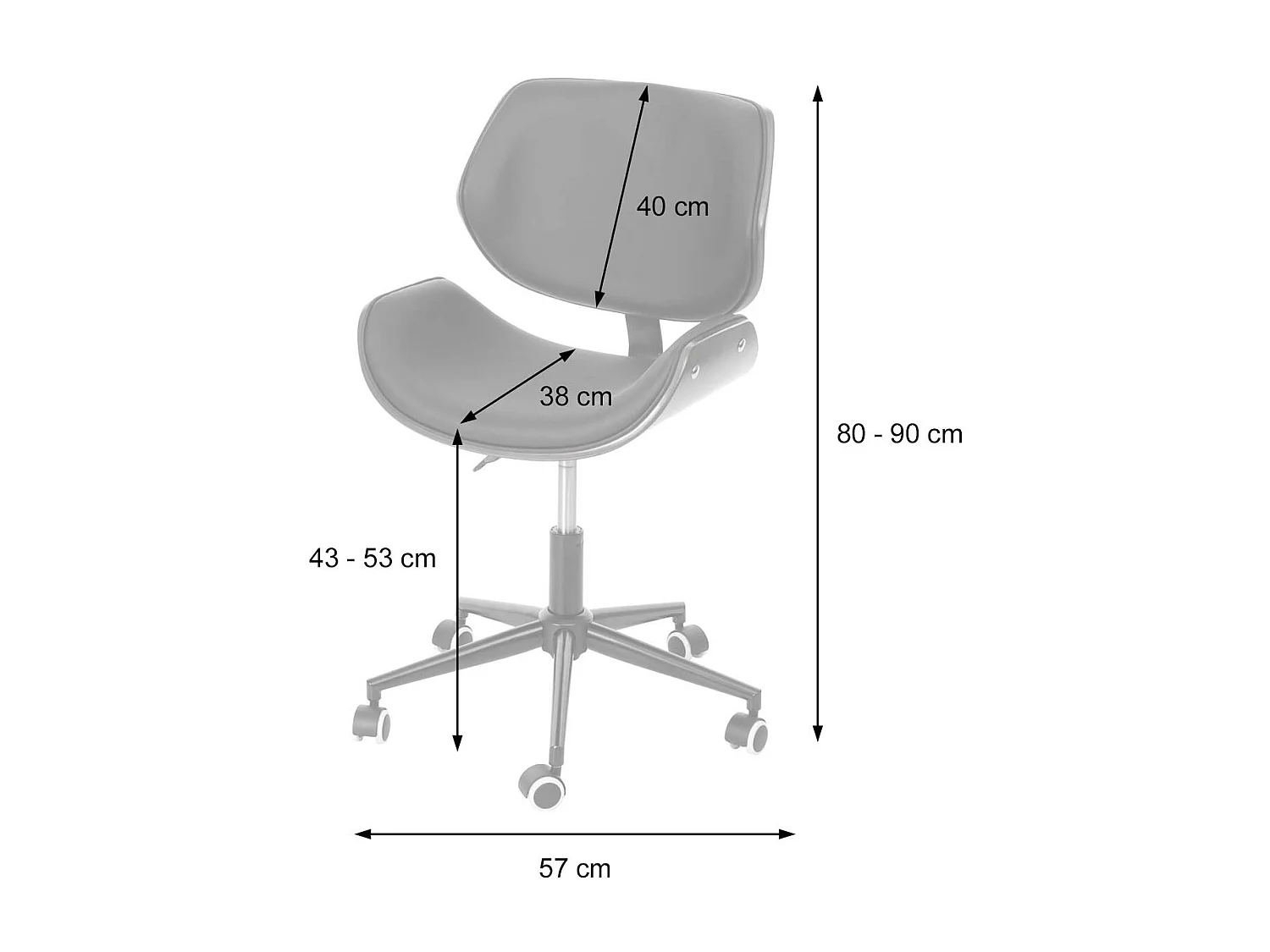 Cadeira de escritório MCW-G25,  creme