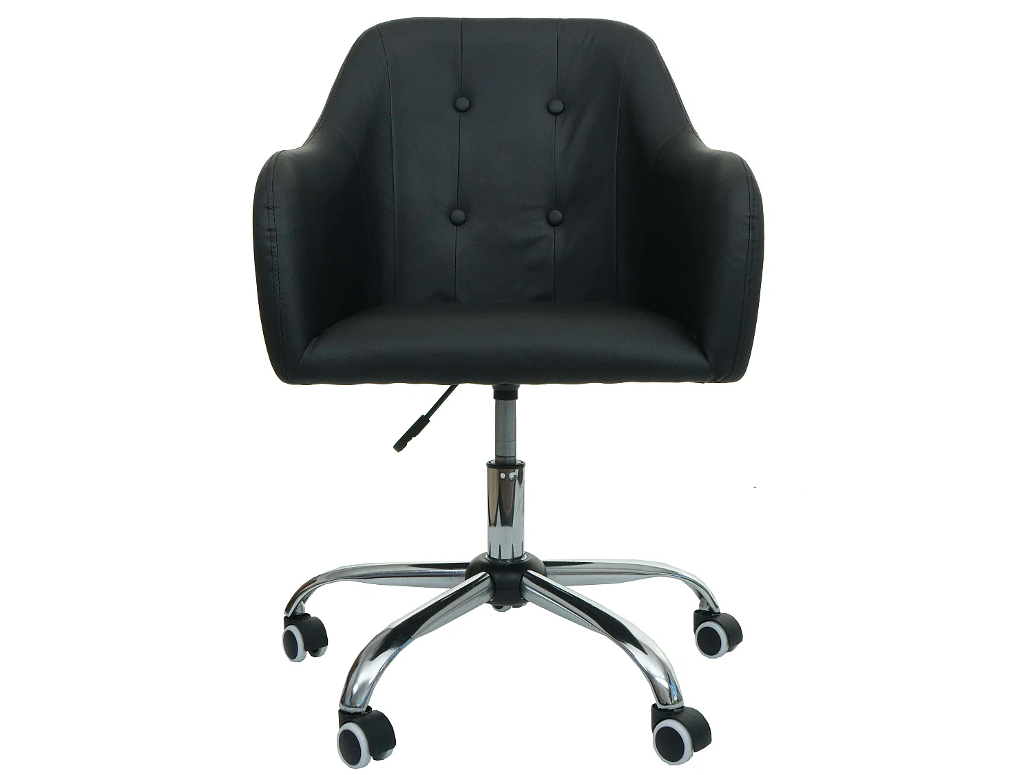 Poltrona sedia ufficio regolabile computer scrivania MCW-L92 girevole braccioli ~ ecopelle nero