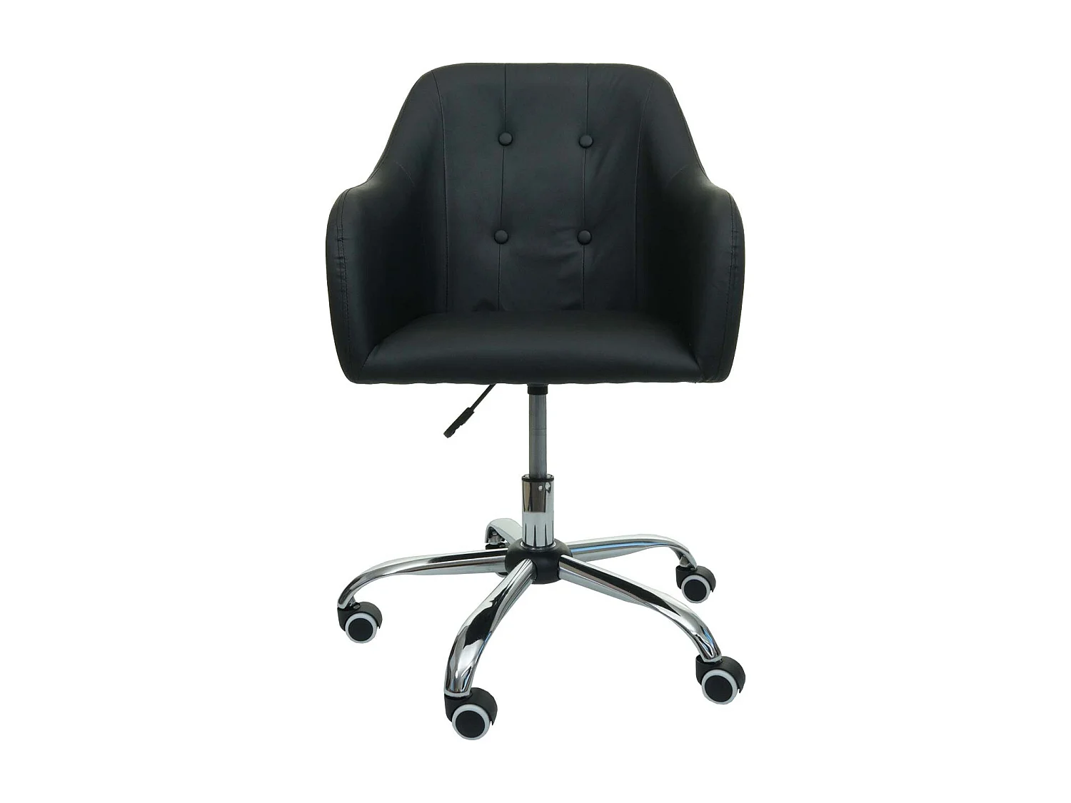 Poltrona sedia ufficio regolabile computer scrivania MCW-L92 girevole braccioli ~ ecopelle nero