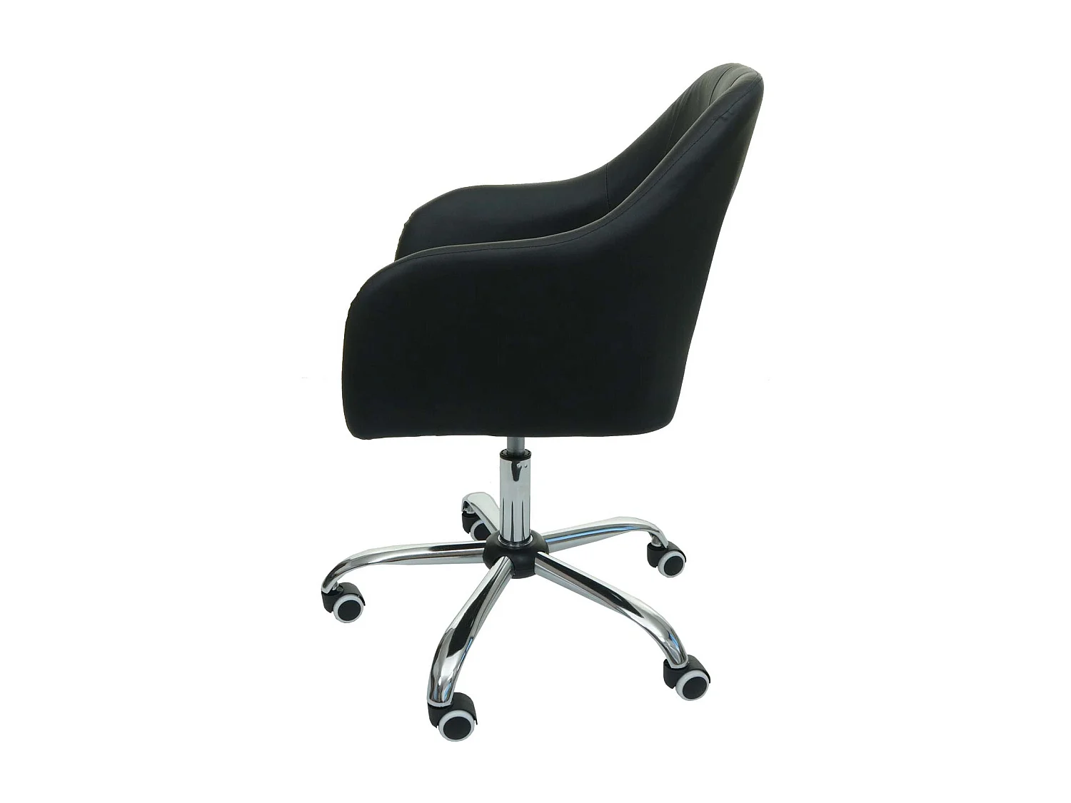 Poltrona sedia ufficio regolabile computer scrivania MCW-L92 girevole braccioli ~ ecopelle nero