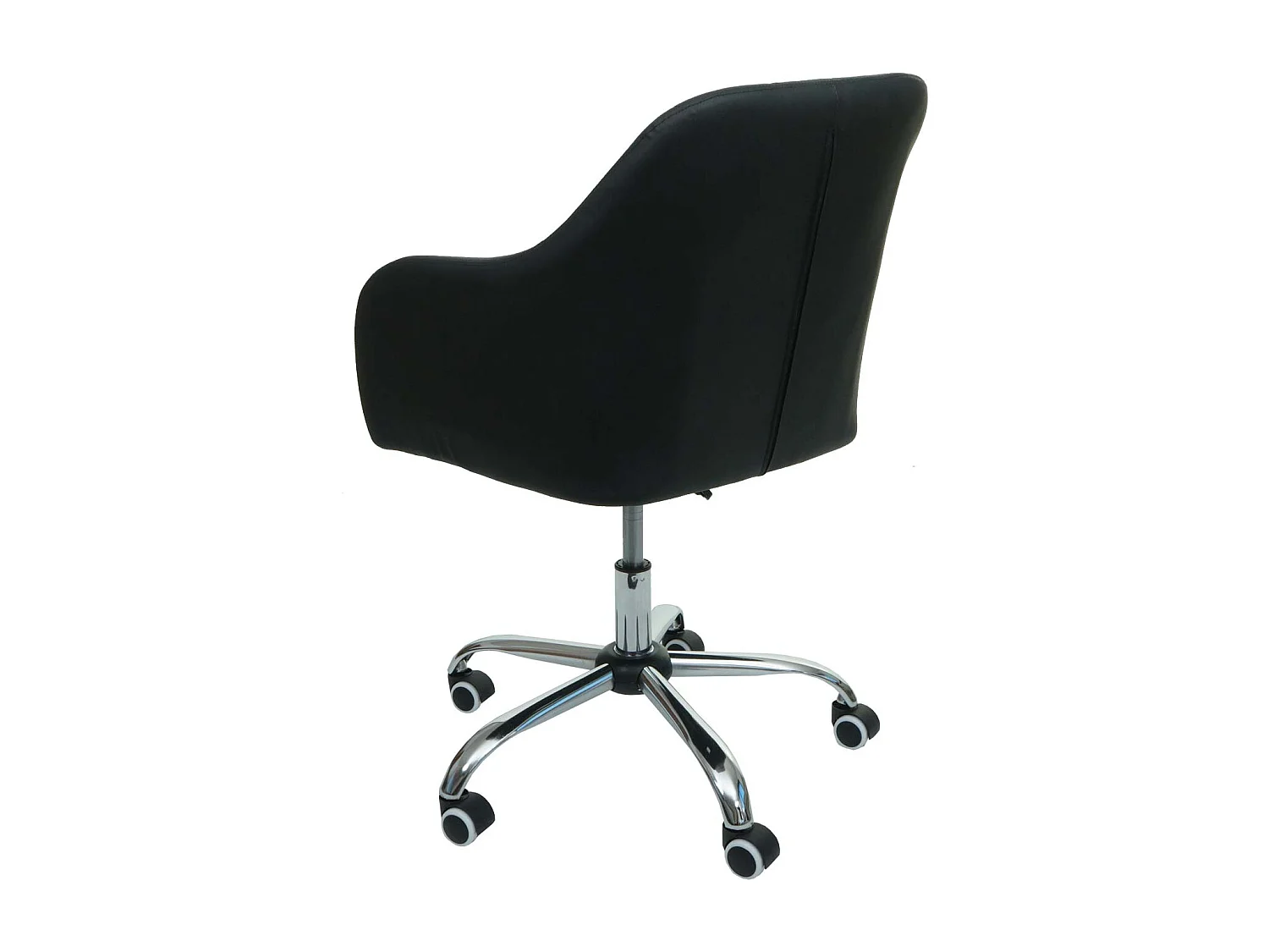 Poltrona sedia ufficio regolabile computer scrivania MCW-L92 girevole braccioli ~ ecopelle nero