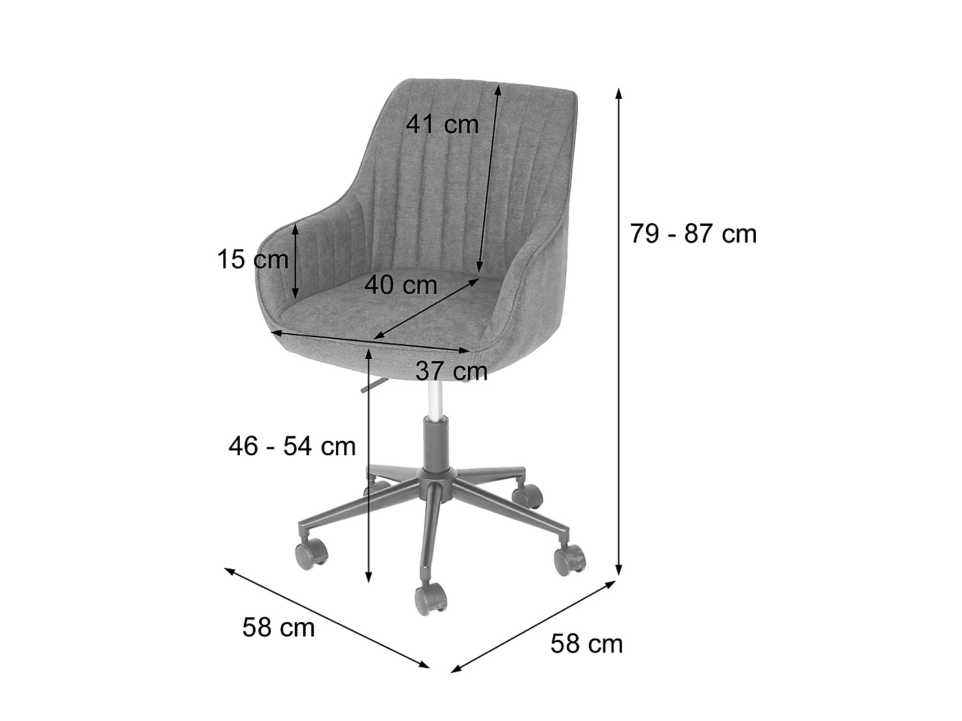 Bürostuhl MCW-J62 Samt mit Armlehne, Rosa