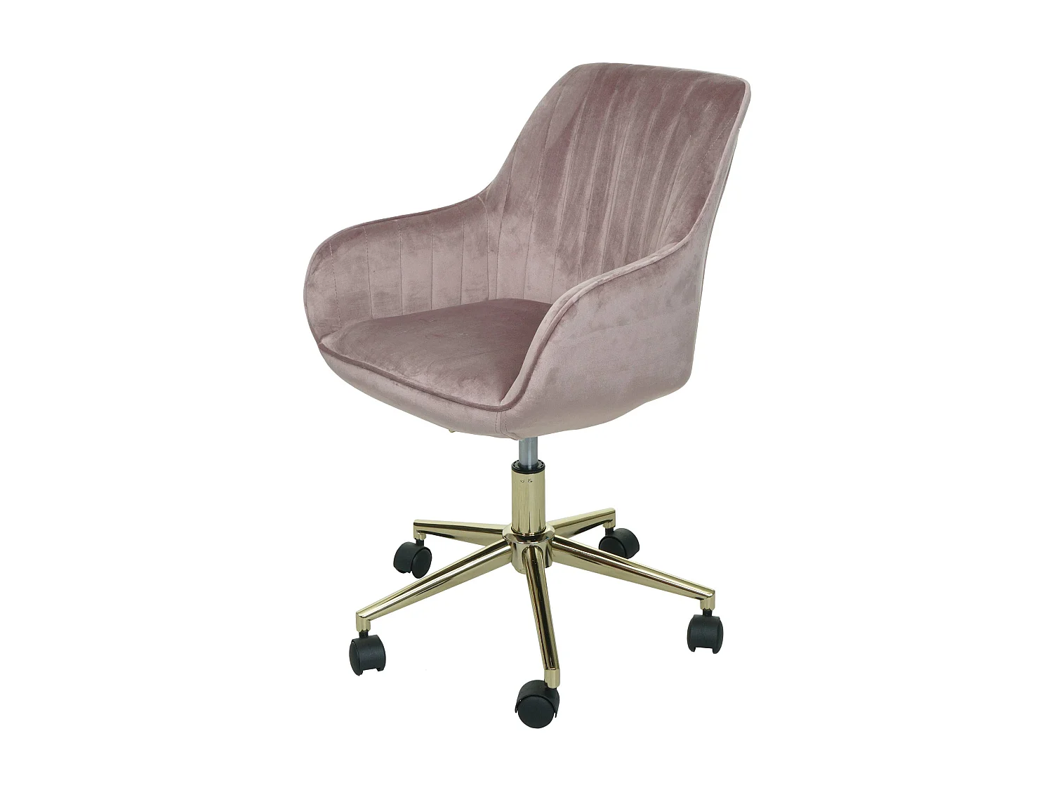 Krzesło biurowe MCW-J62 velvet z podłokietnikiem,  różowy