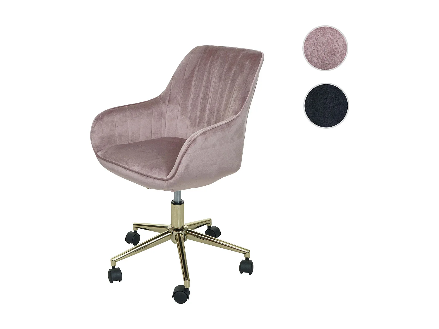 Krzesło biurowe MCW-J62 velvet z podłokietnikiem,  różowy