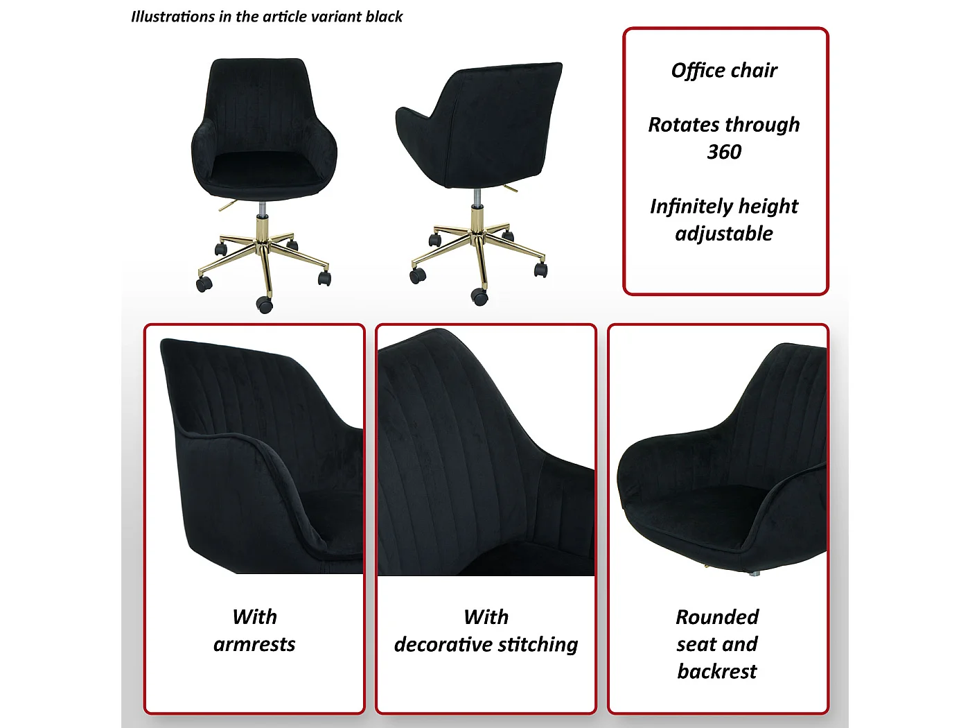 Krzesło biurowe MCW-J62 velvet z podłokietnikiem,  różowy