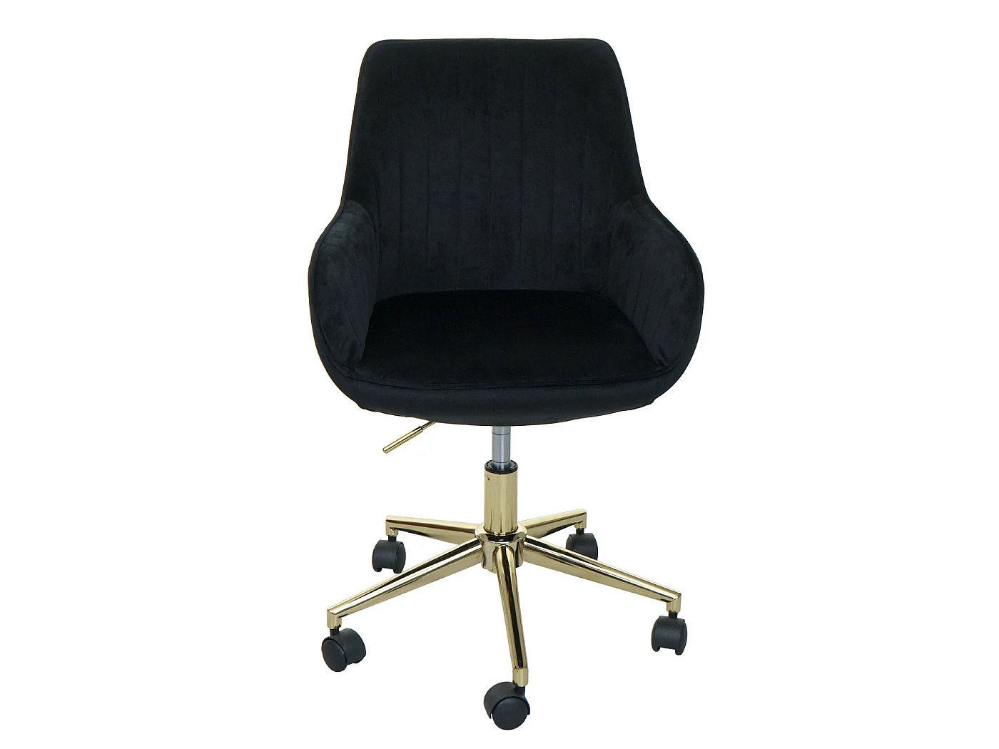 Cadeira de escritório MCW-J62 de veludo com apoio de braços,  preto