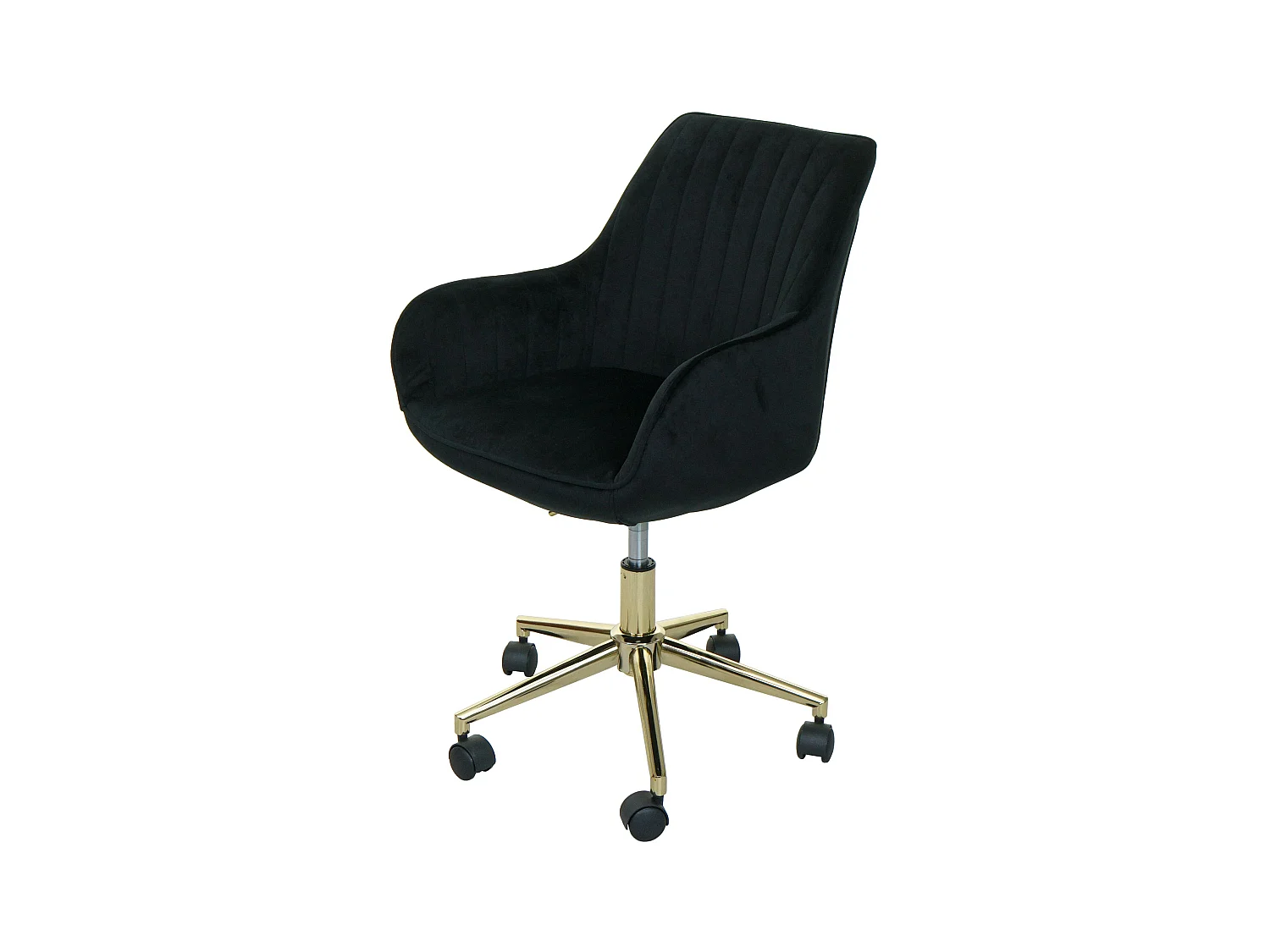 Chaise de bureau MCW-J62 velours avec accoudoirs,  noir